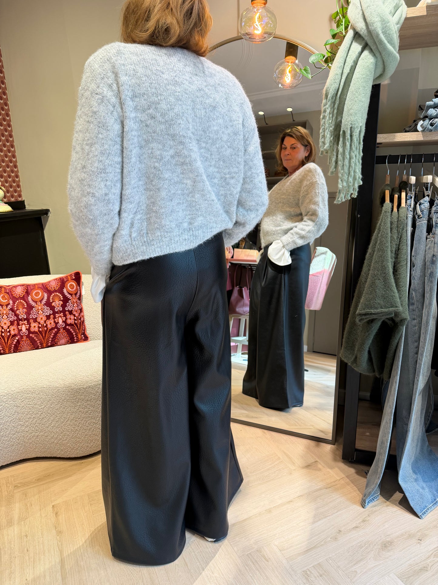 PU wide leg