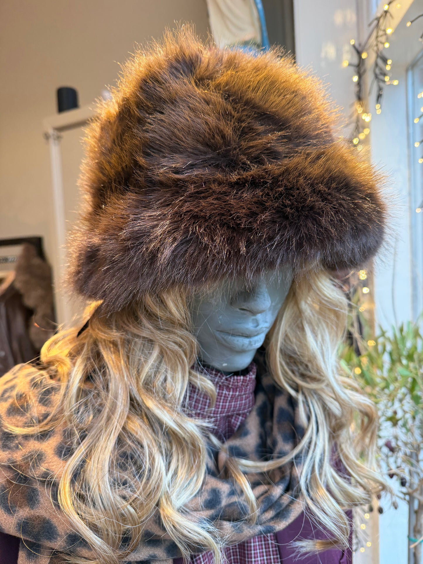Fake fur hoed