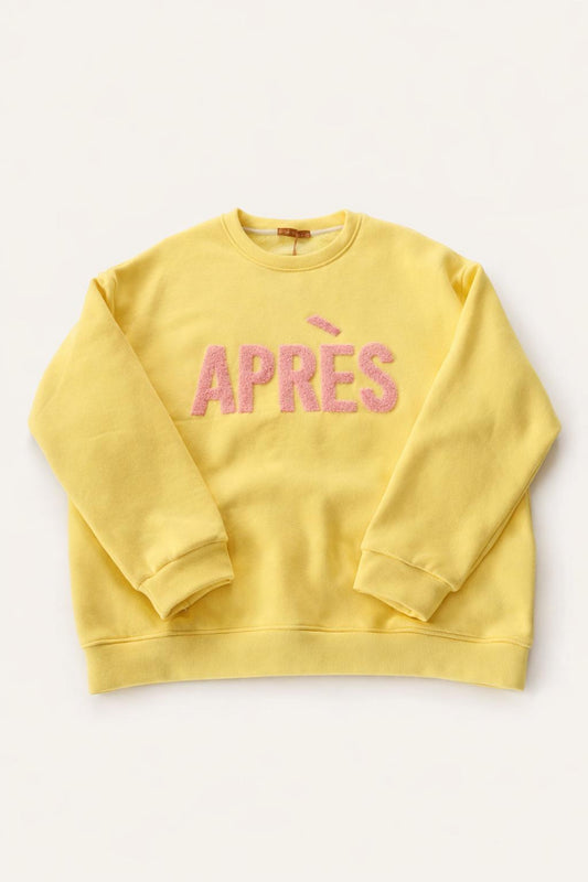 Après Sweater - Geel met Roze Letters