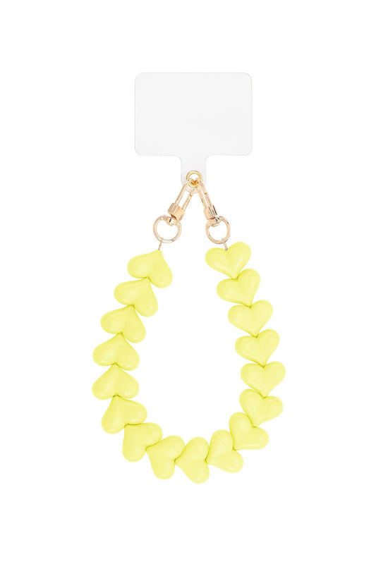 Hart Telefoonkoord - Geel