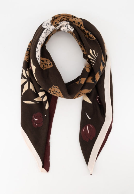 Sanaa Sjaal – Leo Cream Dark Brown