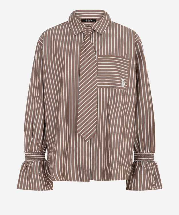 Tayla-tie brown blouse