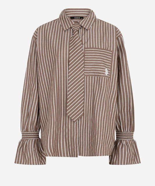 Tayla-tie brown blouse