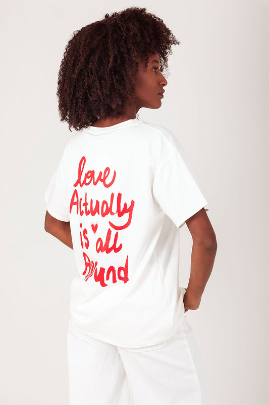 T-shirt Love – Wit/Rood