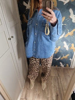 Jeans Blouse – Donkerblauw – Oversized Fit