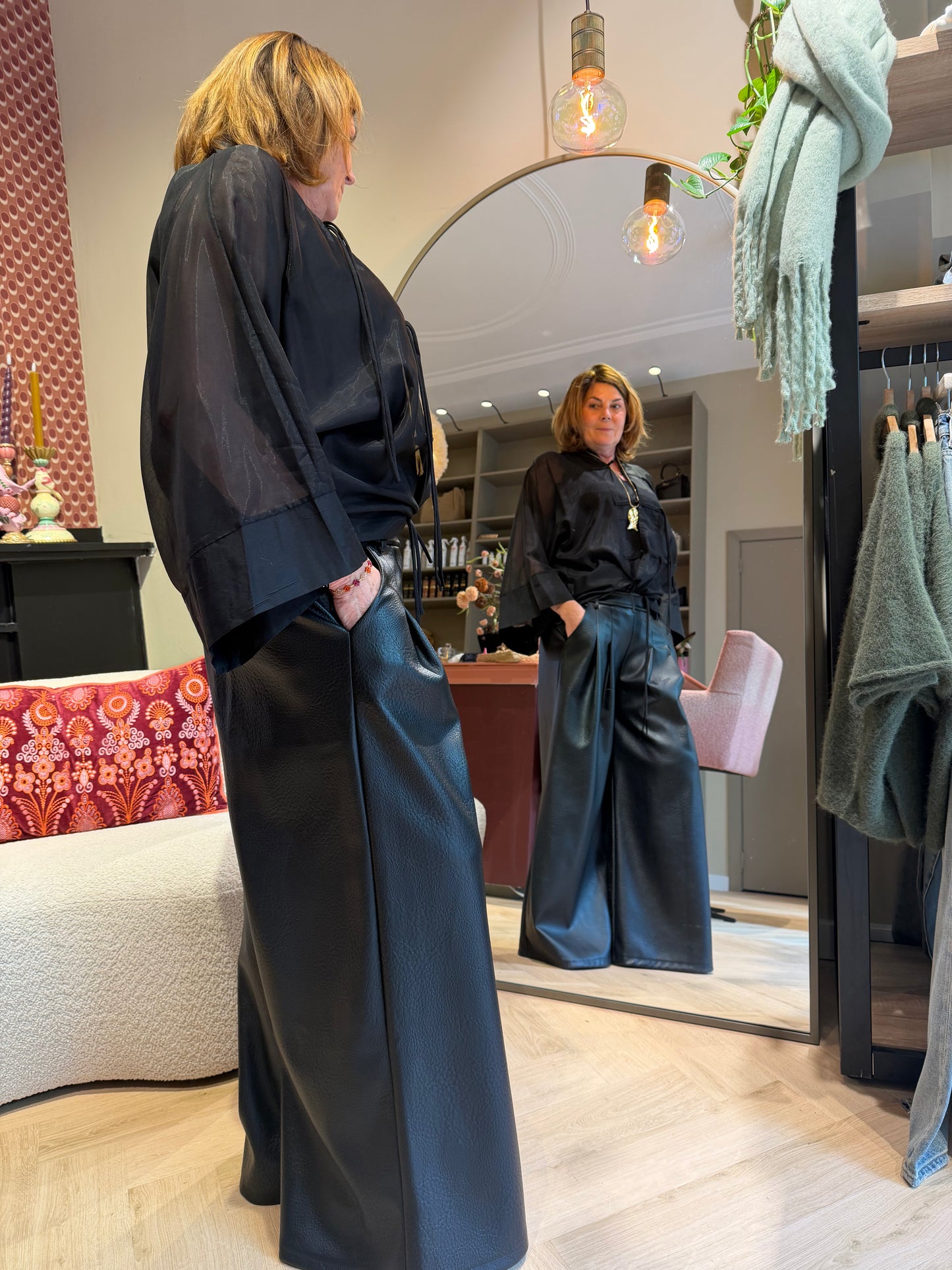 PU wide leg