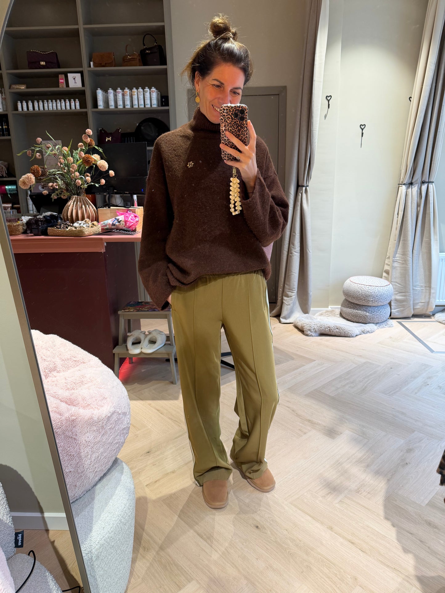Broek groen streep