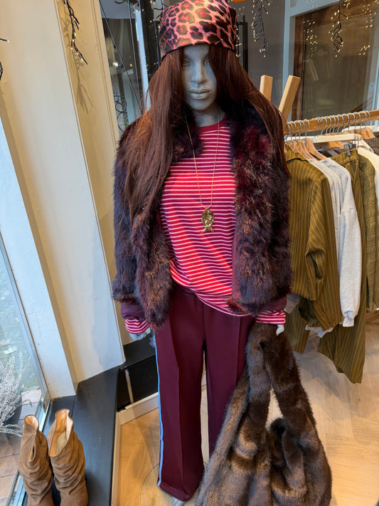 Broek streep red/blue