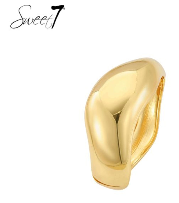 Sweet7 Bangle Armband Goud Golvend - 18 cm