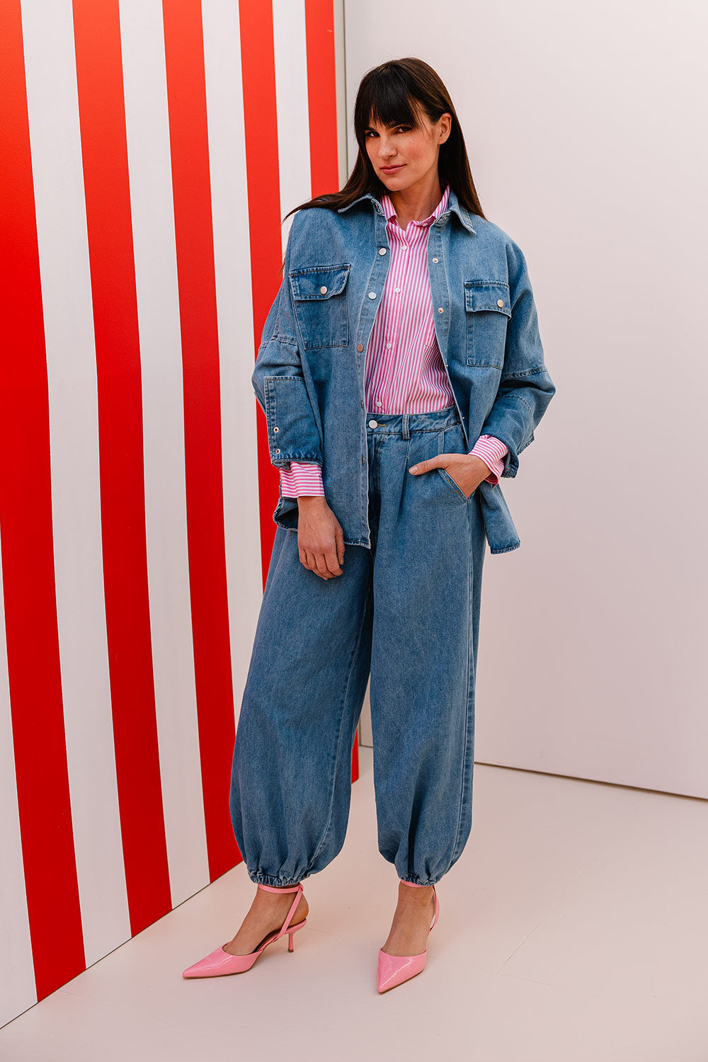 Jeans Blouse – Donkerblauw – Oversized Fit