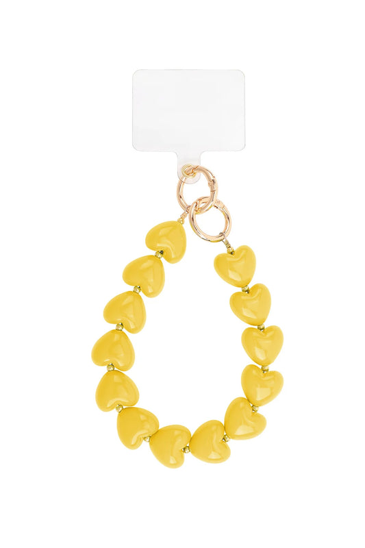 Classy Hartvormig Telefoonkoord - Geel