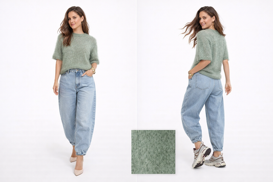 Kid Mohair Truitje – New Kaki