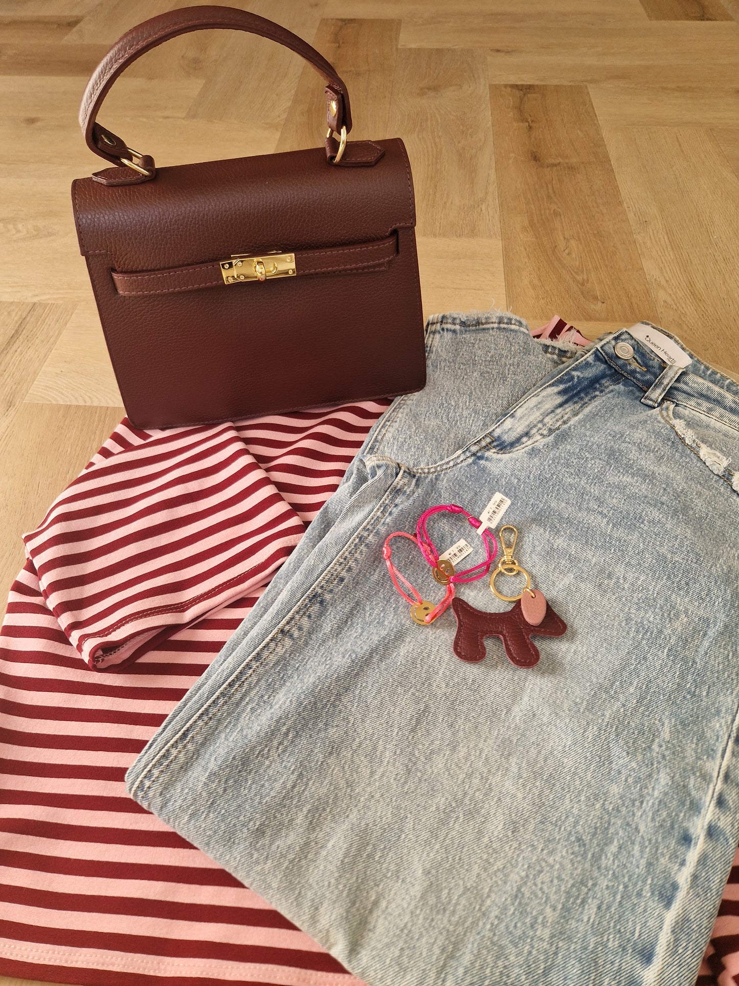 Stripe Tee - Burgundy & Pink