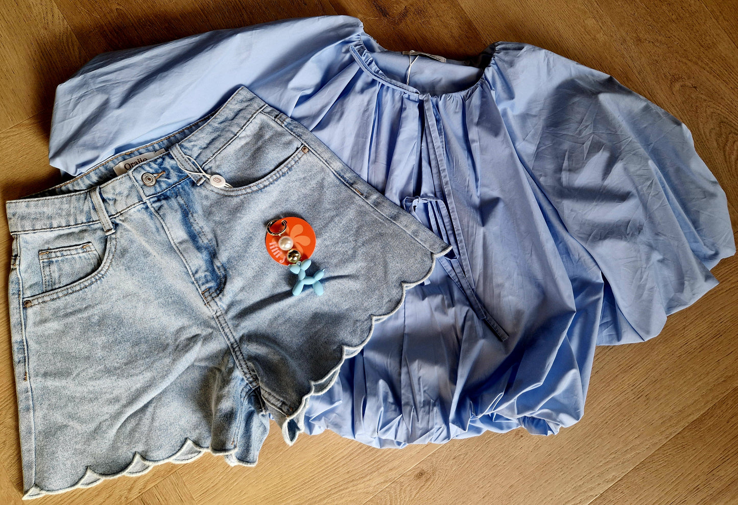 Short Jeans met Schulprand – Lichtblauw