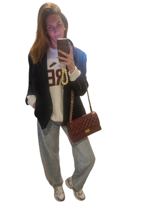 Après Sweater - Grijs met Bordeaux Letters