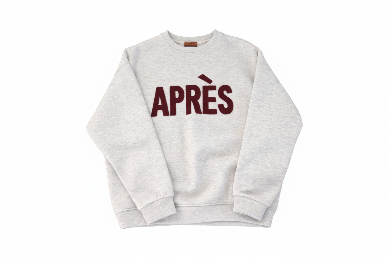 Après Sweater - Grijs met Bordeaux Letters